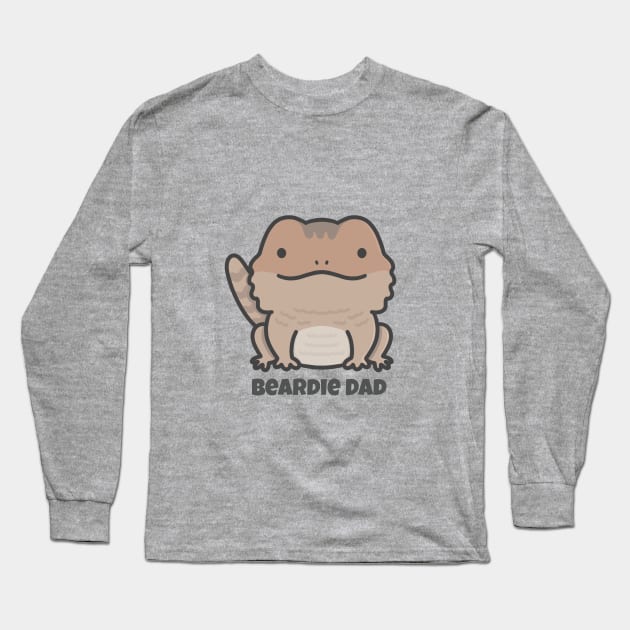 Brown Bearded Dragon Dad Long Sleeve T-Shirt by pbanddoodles